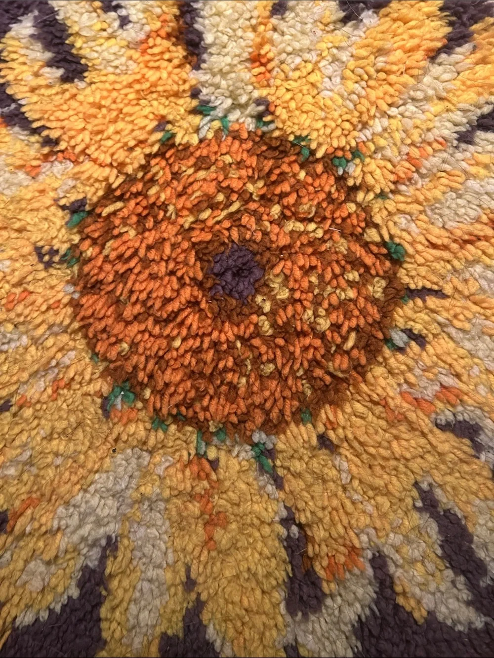 Handmade Sunflower Round Wall Hanging - Yellow and Brown